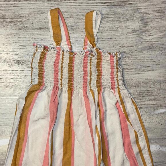 Pink Mustard Yellow and Cream Striped Dress - Picture 2 of 4